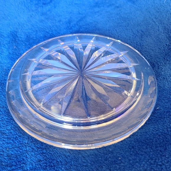 Polish Violetta Dome Lidded Round Pinwheel Hand Cut Cheese Butter Dish Elegant - Picture 6 of 9